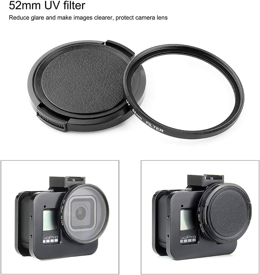 SOONSUN Aluminum Case Frame Housing with UV Filter for GoPro Hero 8 Black image 5