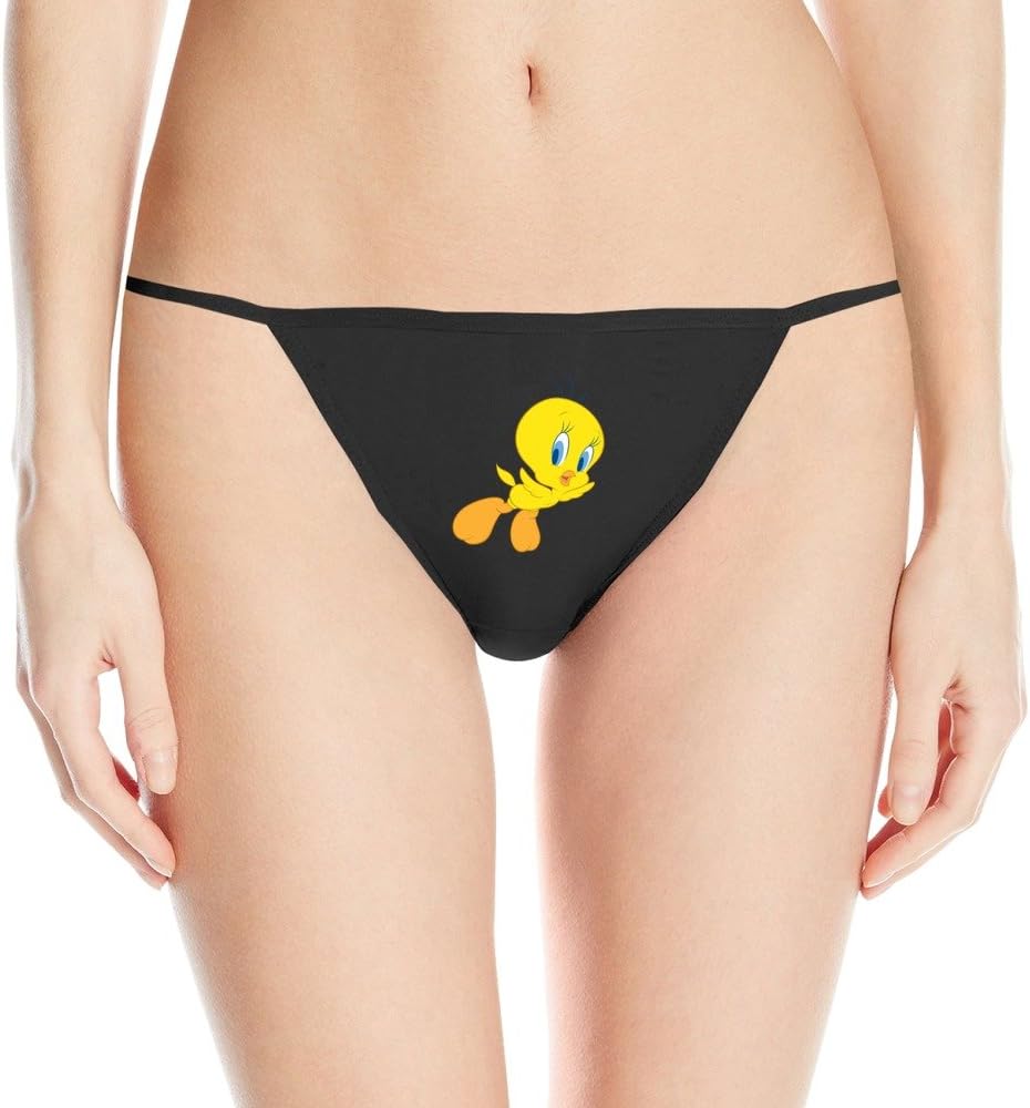 Looney Tunes Tweety Bird Black Personalized G String for Womans
