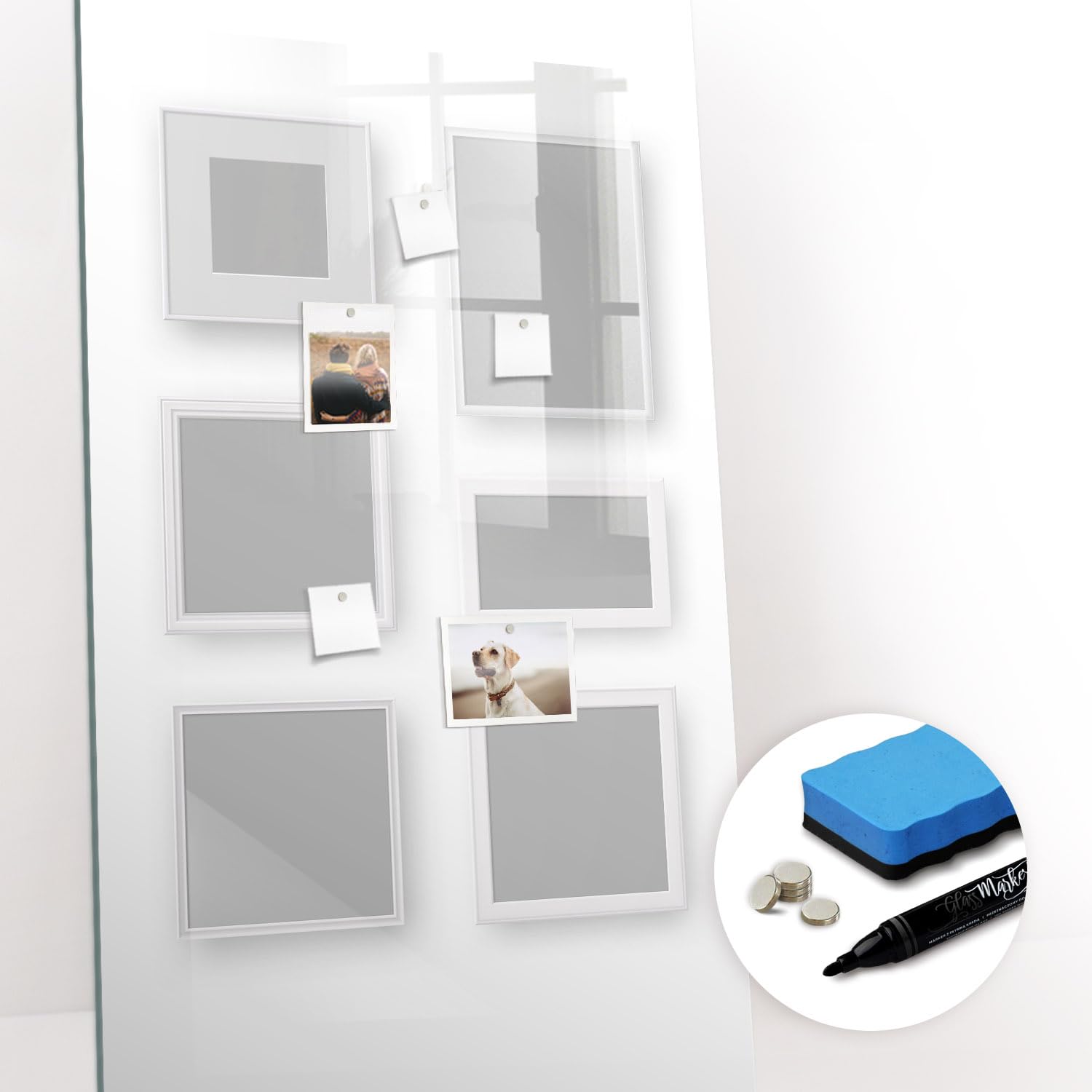 Lavagna Magnetica in Vetro con Accessori | Include Magneti Potenti, Pennarello e Gomma | Casa, Ufficio, Scuola e Creatività - 90x60 - Agenda settimanale