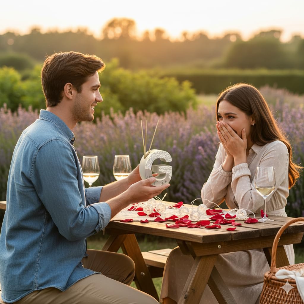 Regalami.Shop Bomboniere a Forma di Lettera in Marmo di Carrara – Set Completo con Scatola, Nastro, Bigliettino e Portaconfetti – Perfette per Matrimonio, Battesimo e Comunione (4, g)