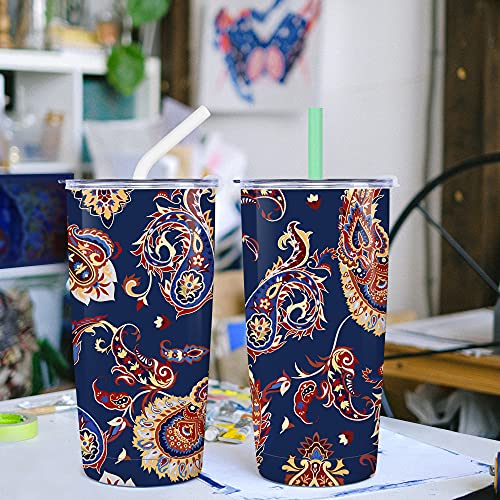 NymphFable 20oz Estilo Paisley Taza Termo Cafe para Llevar Taza Termica Acero Inoxidable Taza Personalizada - Imagen 4