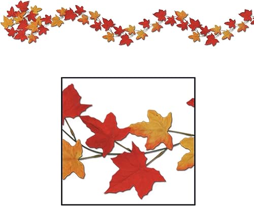 Miniatura 1 de Guirnaldas de hojas de otoño diseños de asstd accesorio de fiesta 1 unidad 1paquete