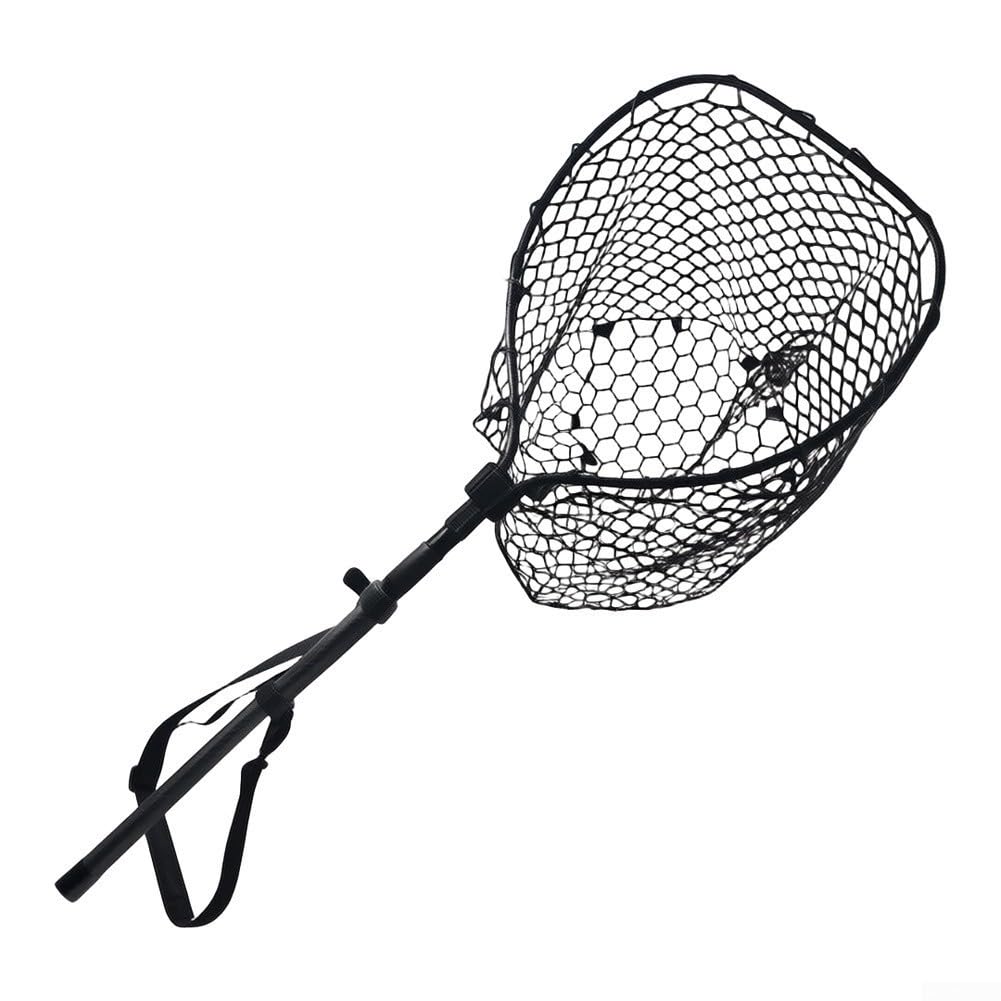 Red de aterrizaje plegable de fibra de carbono con malla suave para estanque de liberación de peces playa jardín 2,45 m