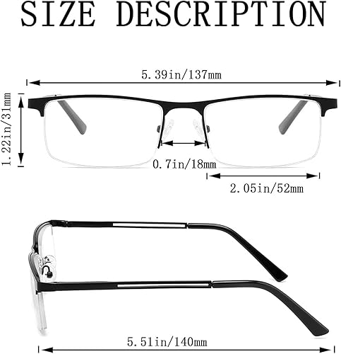 Miniatura 3 de Progressive Multifocus Reading Glasses Anti Blue Light,Readers For Men