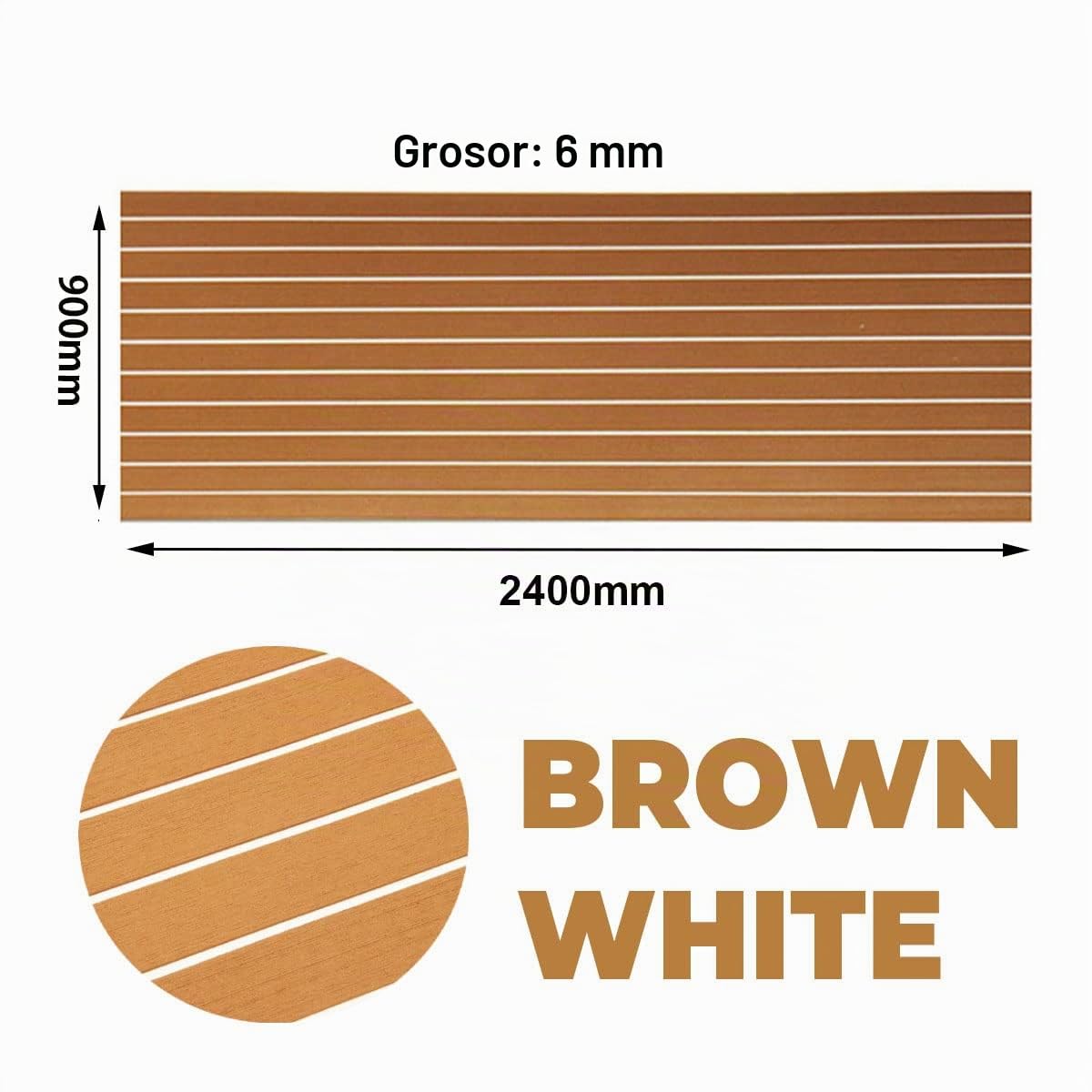 Eva Espuma Barco DIY Piso Decking Pad (90 x 240 cm), Estera de Madera de Teca Marino sintético para embarcaciones