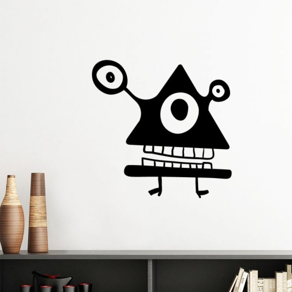 Sticker mural amovible alien rouge pour masquer les murs vides