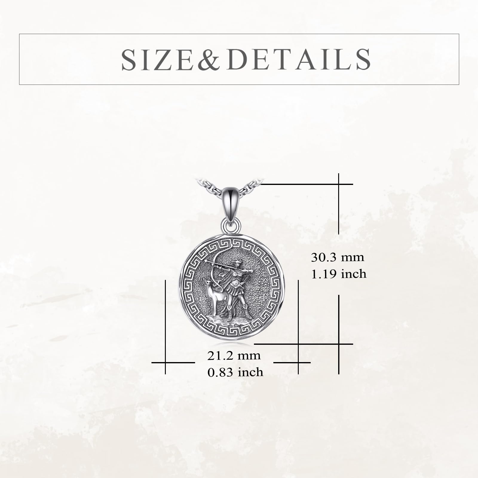 YFN Collar de Dios Griego de plata de ley con colgante protector religioso para mujeres y hombres