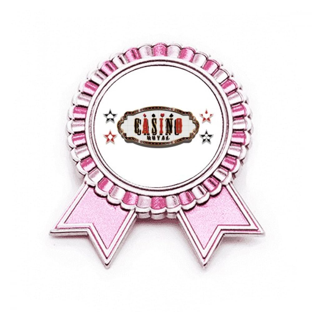 Broche panneau de casino en métal rose et finitions émaillées - 4