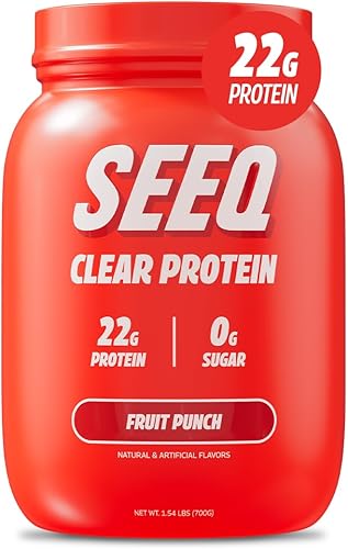 SEEQ Supply Clear Whey - Proteína aislada en polvo, ponche de frutas, 25 porciones, 0.76 onzas de proteína por porción, 0.00 oz de lactosa, sin