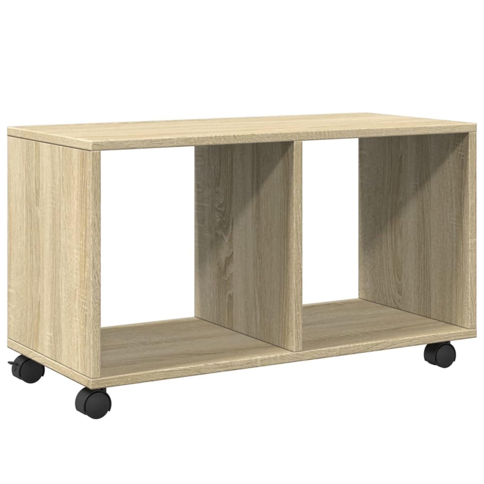 Armario con ruedas de freno, roble Sonoma, 72 x 33 x 42,5 cm, fácil de mover para oficina y salón
