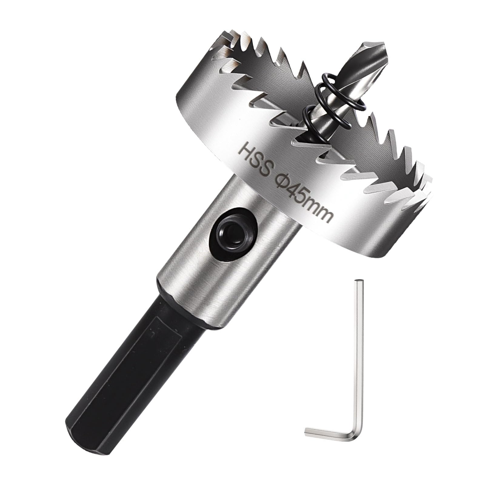 DTGN 1-3/4" Hole Saw M2 High Speed Steel - 45mm Hole Cutter - Good for Thin Stainless Steel/Alloy/Aluminium/Brass/Copper - Silver