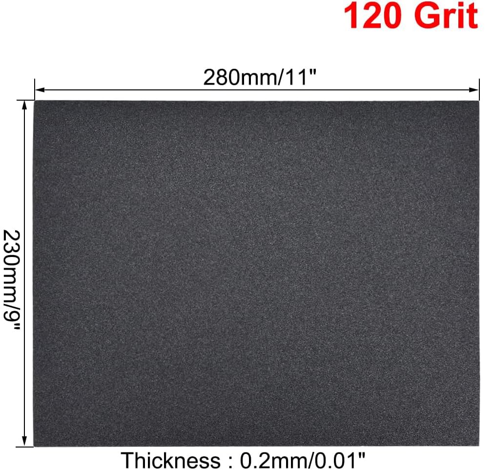 MACHSWON 9 x 11inch Wet Dry Silicone Carbide Paper Waterproof Sandpaper for Wood Furniture Finishing Metal Sanding 10 pcs 120Grits - Image 3