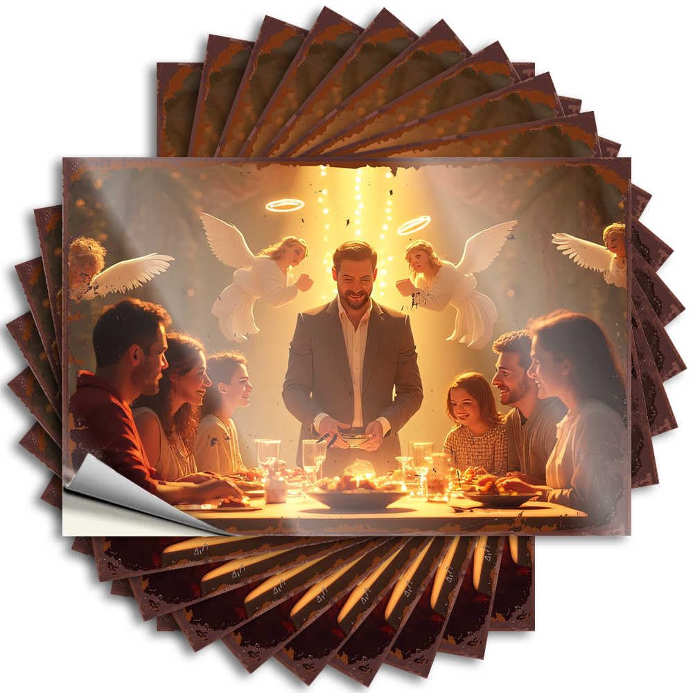 Bumper Autumn, Interesting Case Angelic Dinner: A Celestial Gathering Around The Table | Must(6X9CM)