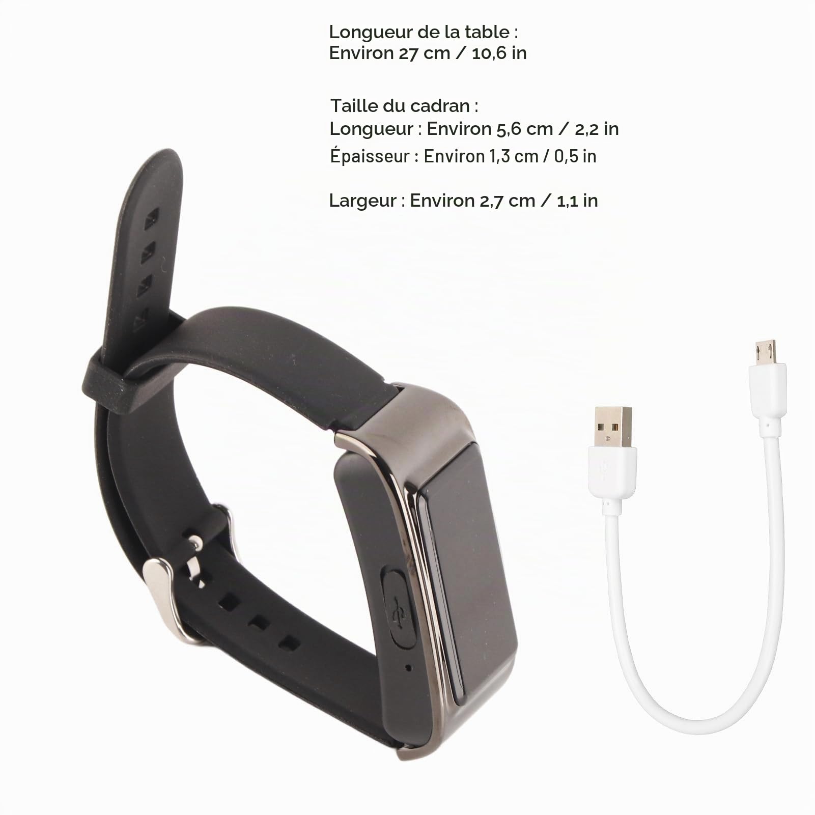 Bracelet pour Caméra Espion, Réduction du Bruit, Enregistreur Numérique activé par la Voix, Dispositif D'enregistrement du Son HD, Bracelet Enregistreur Vidéo Résistant à la (64G)