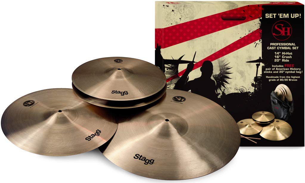 Stagg SH Set 14" 16" 20" + housse 20"