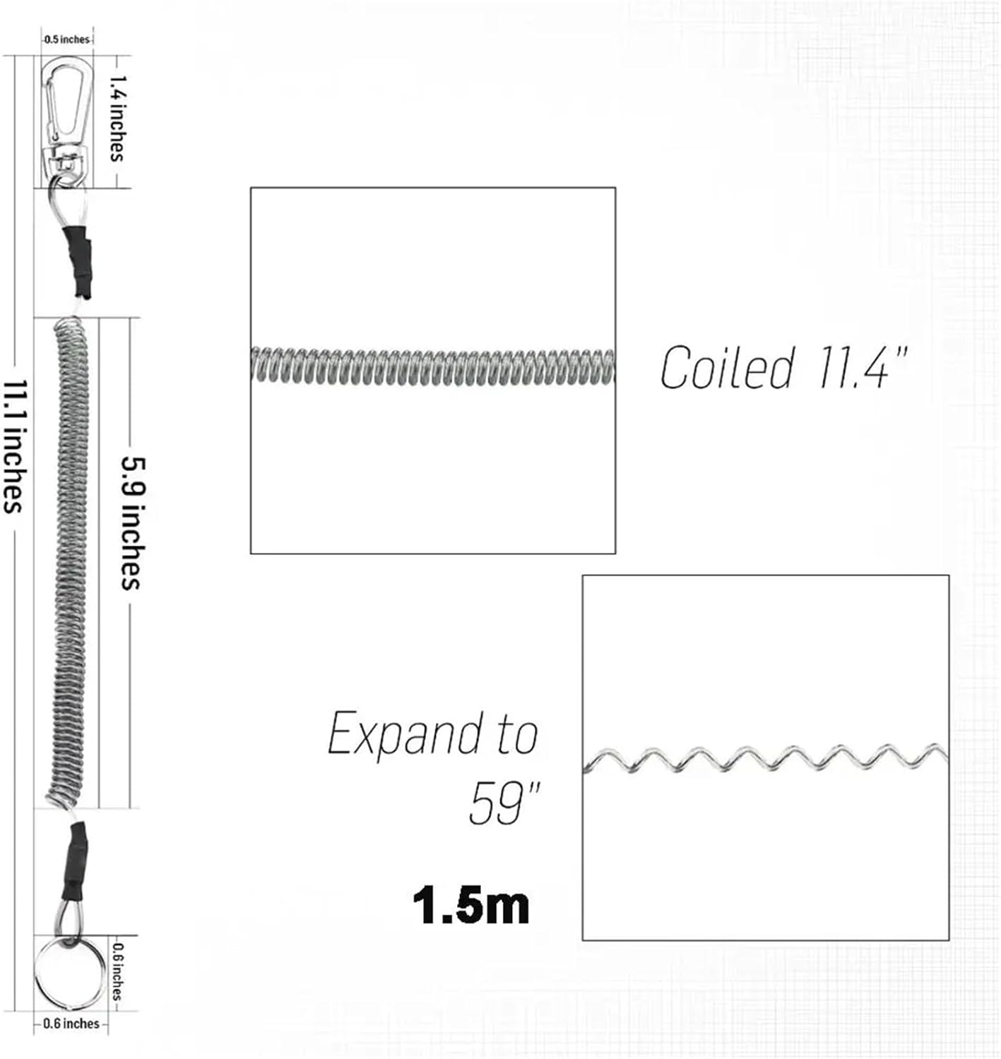 Fishing Lanyard 30 PCS Flexible Retractable Fishing Accessories Elastic Anti-Lost Steel Wire Tackle String for Pliers Boating Tools