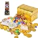 Produktbild ANPHSIN Pirat Goldmünzen - Piratenschatz Spielzeug Set, Piratenschatzkiste, Pirat Schmucksteine, Pirat Geld, Banknotes, Ohrring, Ring und Teleskop, Piratenschatz Set für Kinder Piratenparty Mitgebsel