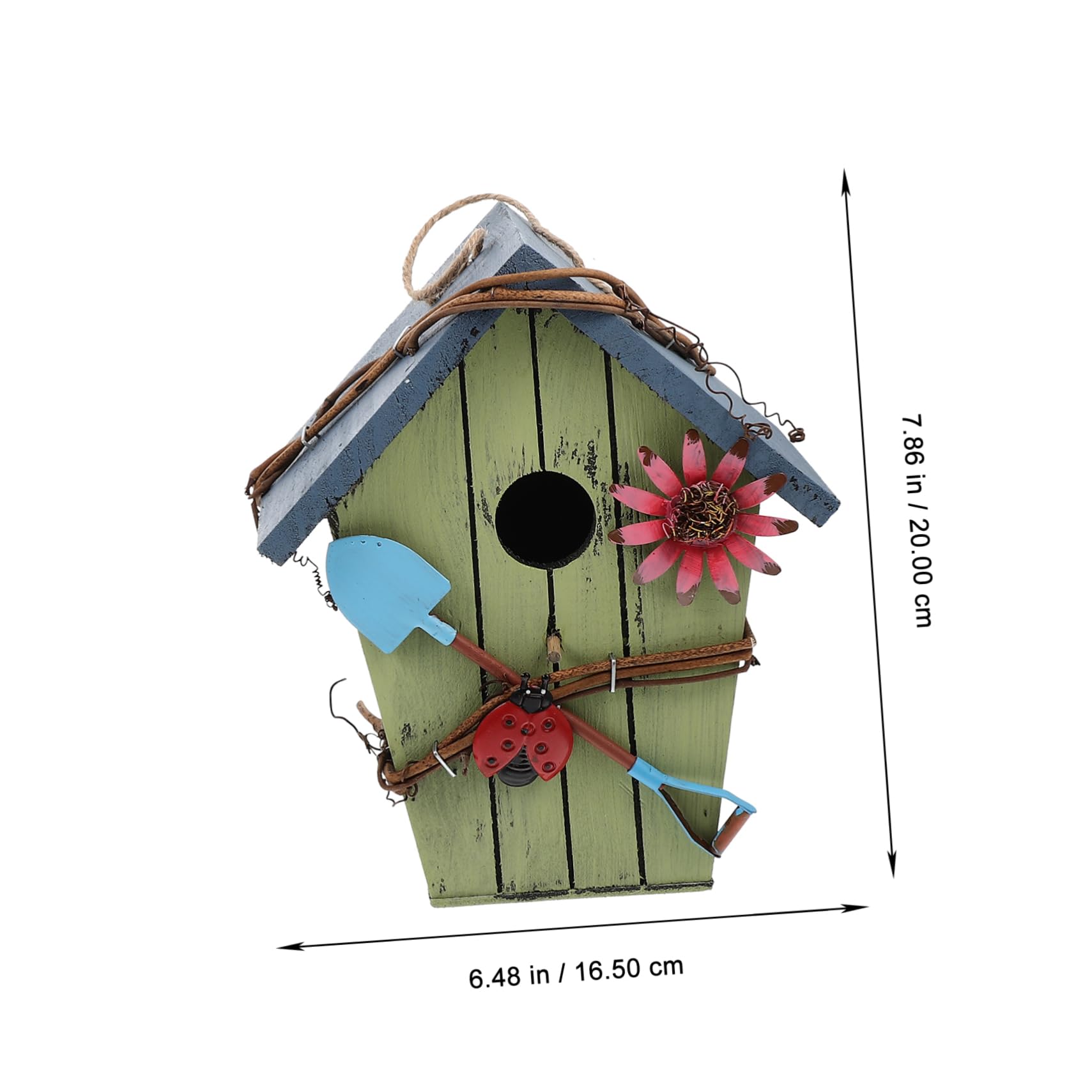 Casita de Madera para Pájaros Decorativa en Forma de Casa 2 Piezas | Aves Pequeñas y Amarillas, Uso en Balcón o Exterior, Acabado Artesanal
