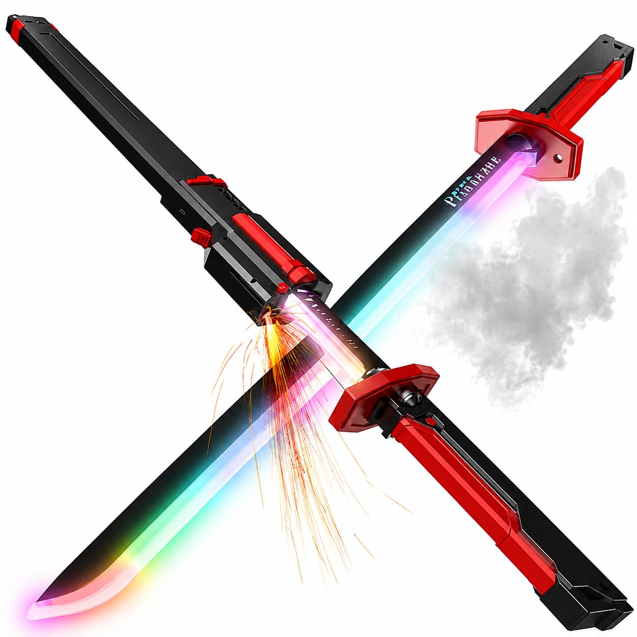 Braintastic LED Sword with Smoke and Spark Effects, 7-Color Light Blade with Sound FX, Anime-Inspired Cosplay Katana for Roleplay, Halloween, Parties and Display (Sword_Big)-image-10