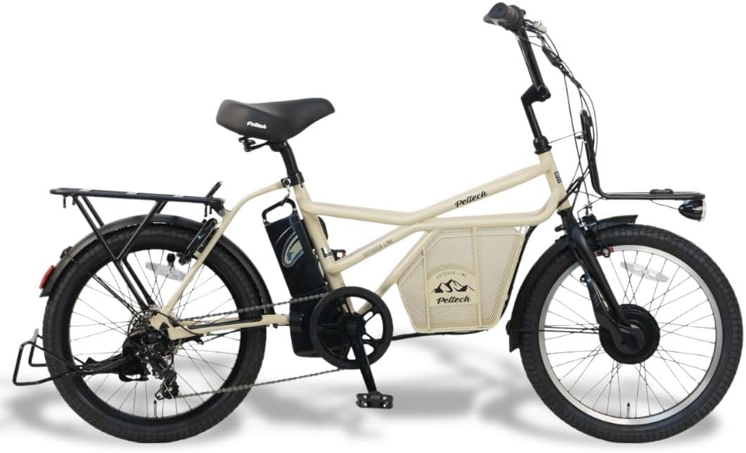 PELTECH(ペルテック) 電動アシスト自転車 20インチ ミニベロEカーゴ シマノ外装7段変速 GRC-515L