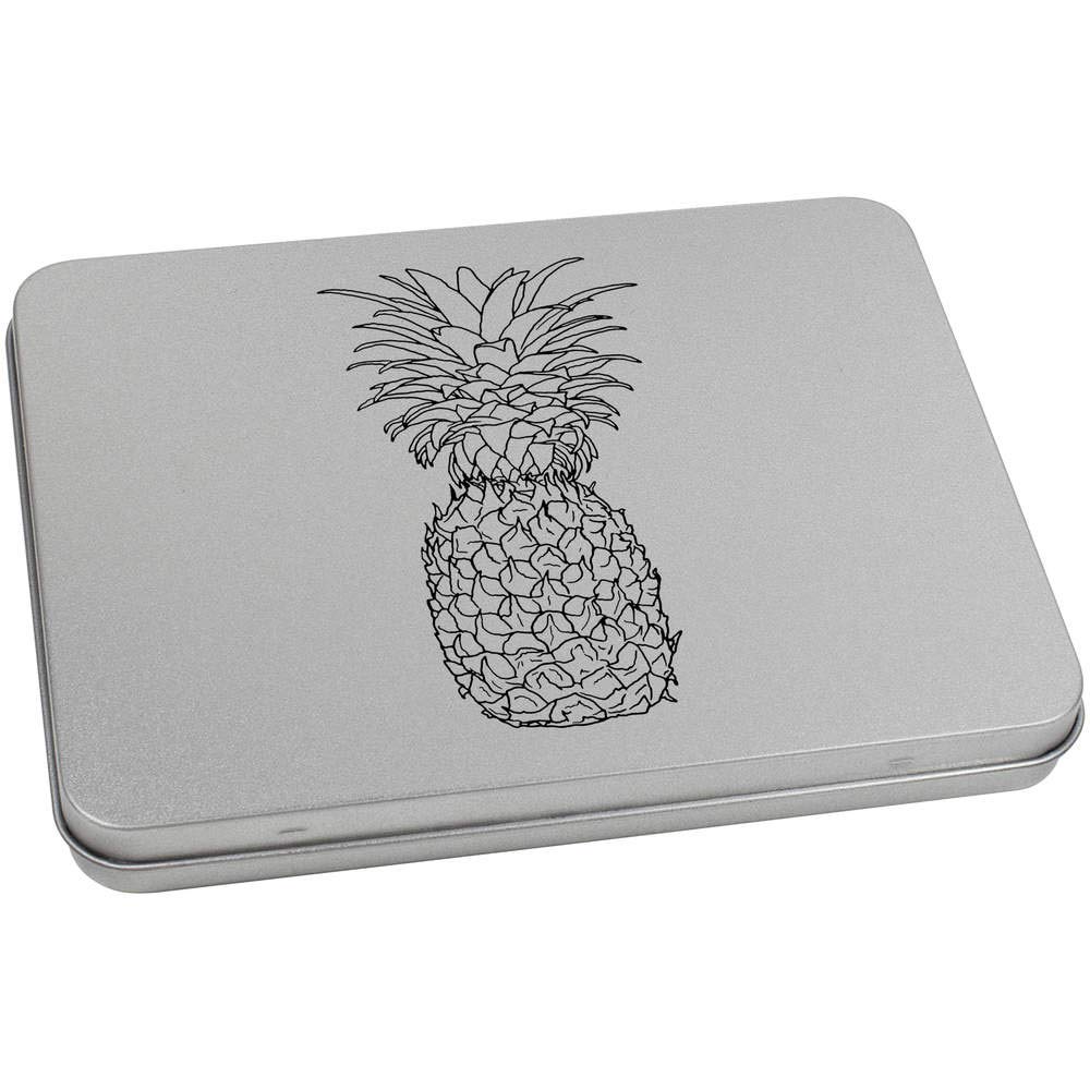 Azeeda 170mm 'Pineapple' Metal Hinged Tin/Storage Box (TT00141154)