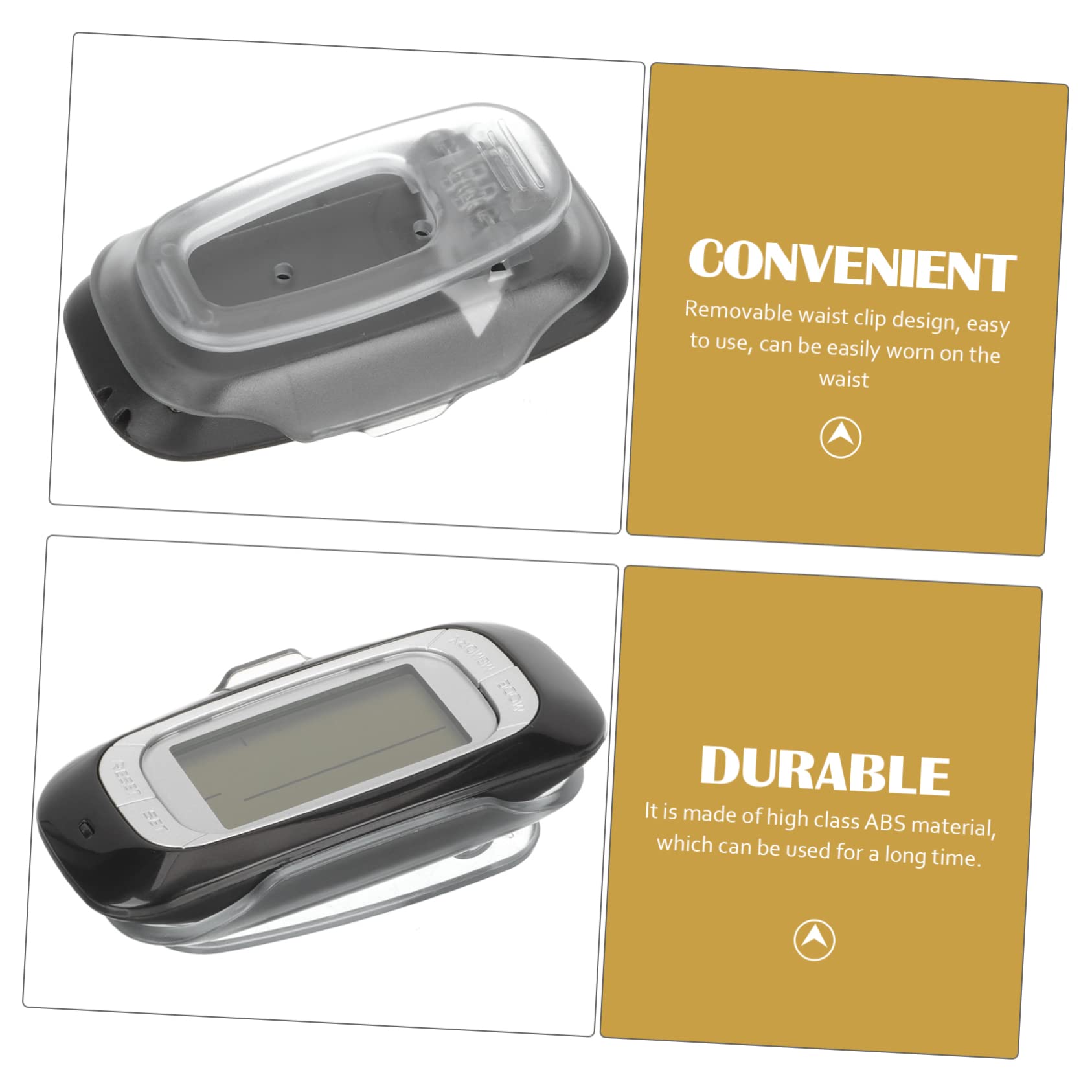 BESPORTBLE 4 Pièces podomètre 3D Compteur de Calories Step COMPTOR Work Femmes Suivi des Pas Marcher podomètre Simple de Poche Multifonctionnel Compteur de Marche 3D Abdos