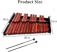 Vista 4 de TNZMART Xilófono de madera de 25 notas xilófonos Glockenspiel con mazo Instrumento de percusión profesional (xilófono)