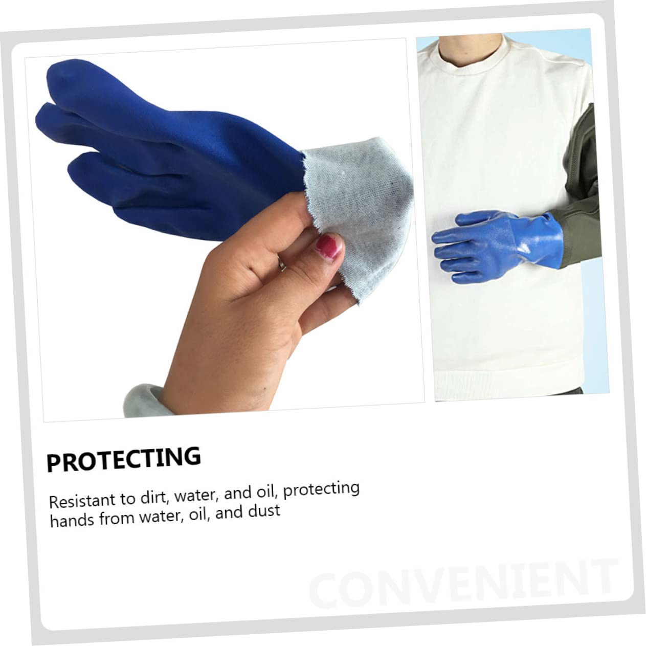 Artibetter Guantes de Pvc Resistentes al Aceite, 1 Par, Uso Industrial