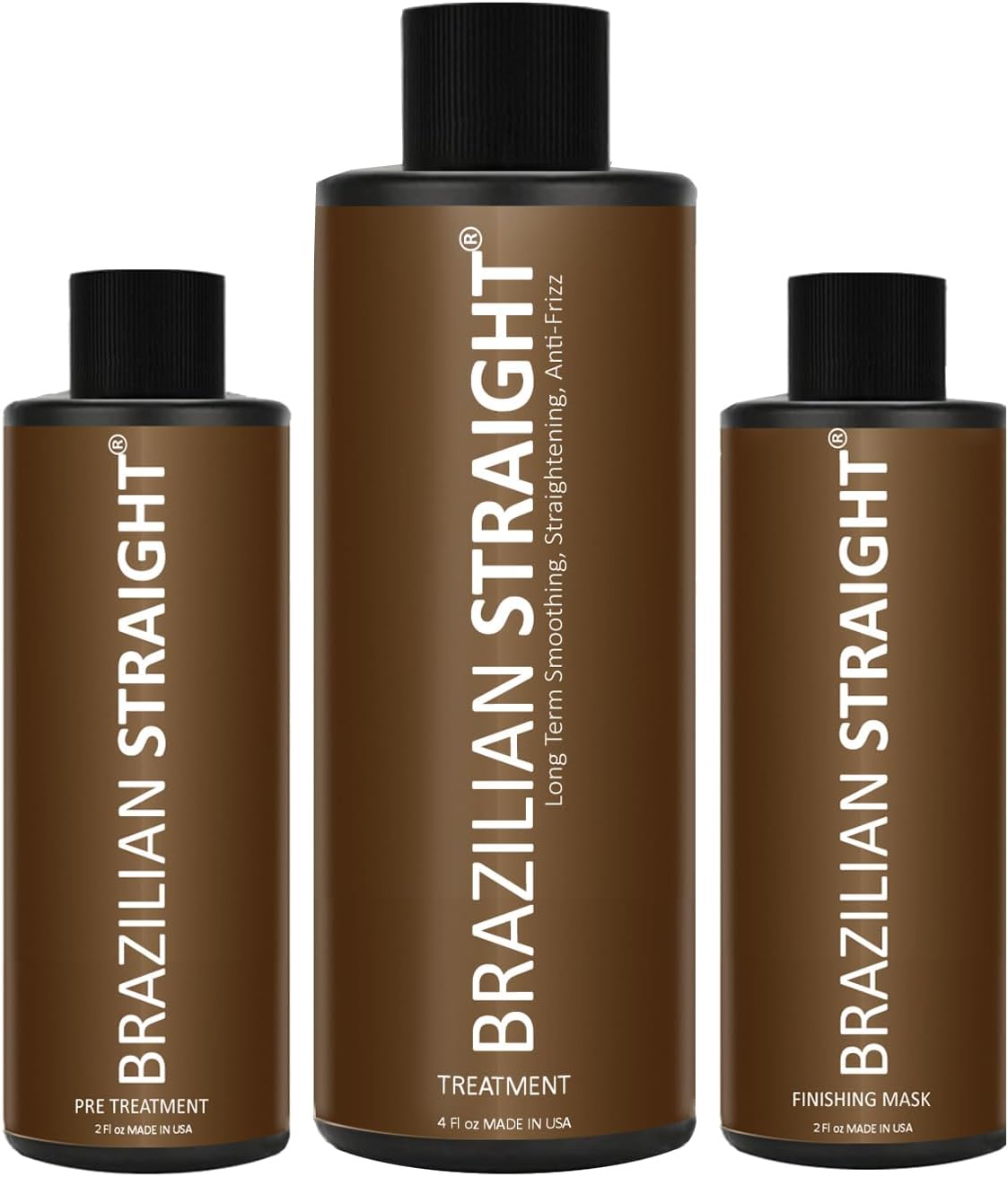 BRAZILIAN STRAIGHT Hair Straightening Cream & Keratin Treatment Kit. Organic Natural Results Straighten Smooth repairs All Hair Types & Colors Keratina Brasilera Tratamiento (Salon Grade)