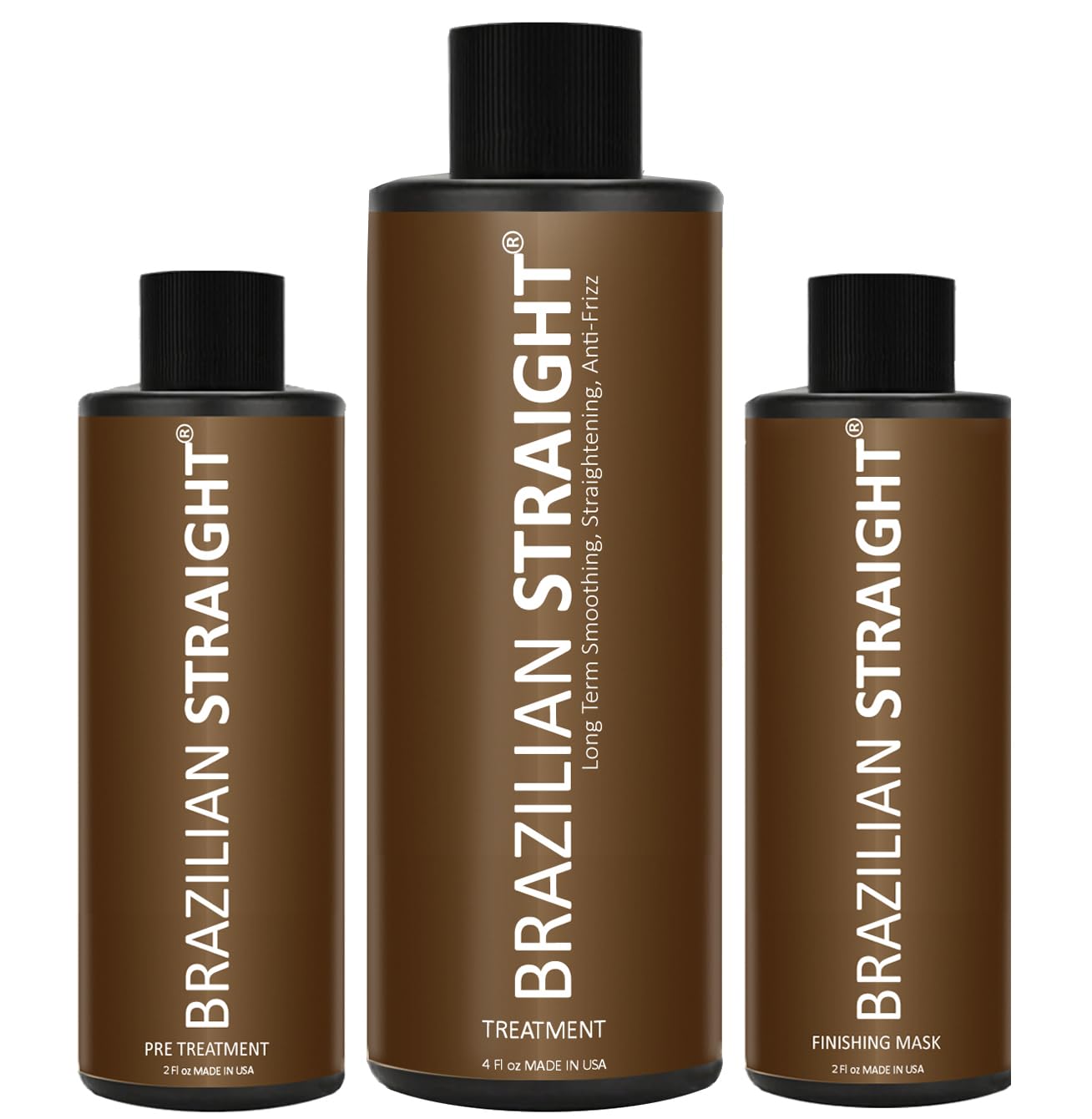 BRAZILIAN STRAIGHT Hair Straightening Cream & Keratin Treatment Kit. Organic Natural Results Straighten Smooth repairs All Hair Types & Colors Keratina Brasilera Tratamiento (Salon Grade)