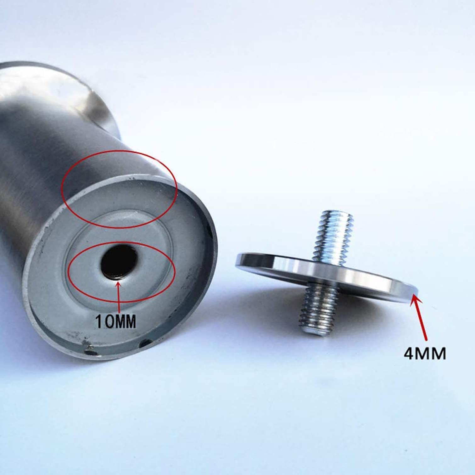 Nóżki meblowe, zestaw 4 nóżek meblowych ze stali nierdzewnej, M10, nóżki, nóżki do szafek, metalowe, nogi do sofy, regulowane nogi stołu, do nóżek biurka, domu, biura, kuchni, sprzętu (45 cm)