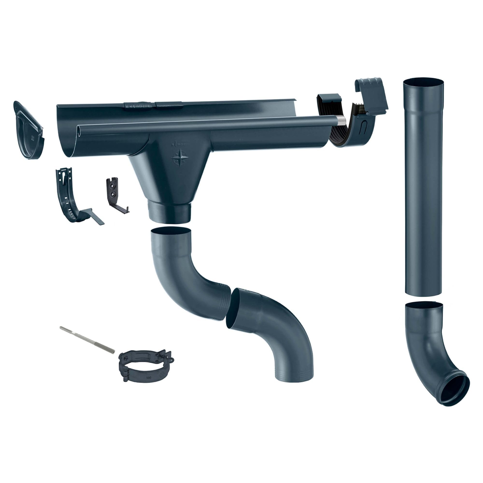 ZAMBELLI Zink Dachrinnen Komplettset RG 333 6m