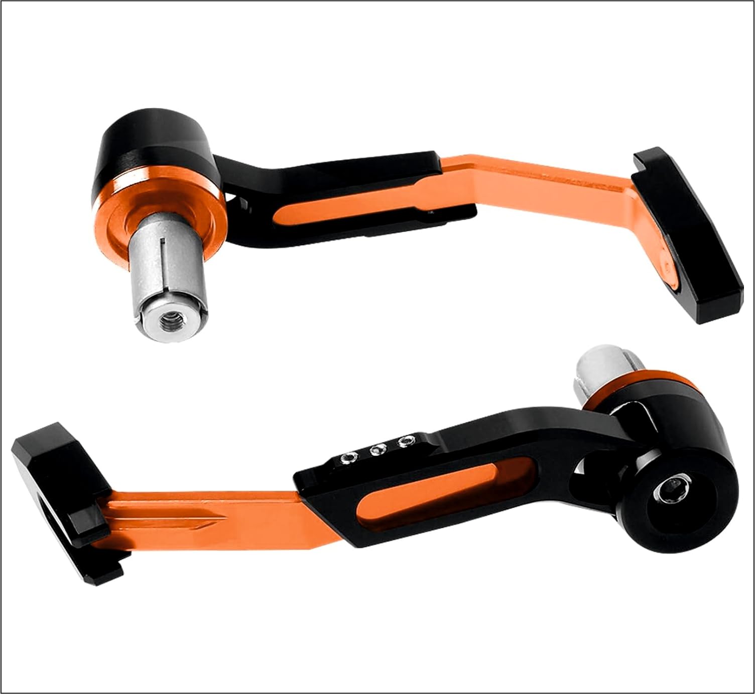 B.K ACCESSORIES Bike Adjustable Brake Clutch Levers Guard CNC Lever Protector Guard Orange Black Universal Fit for Bike Scooty-image-36