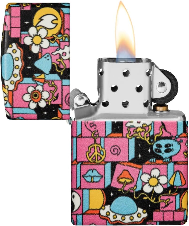 Zippo Abstract Design Glow in The Dark Green Pocket Lighter