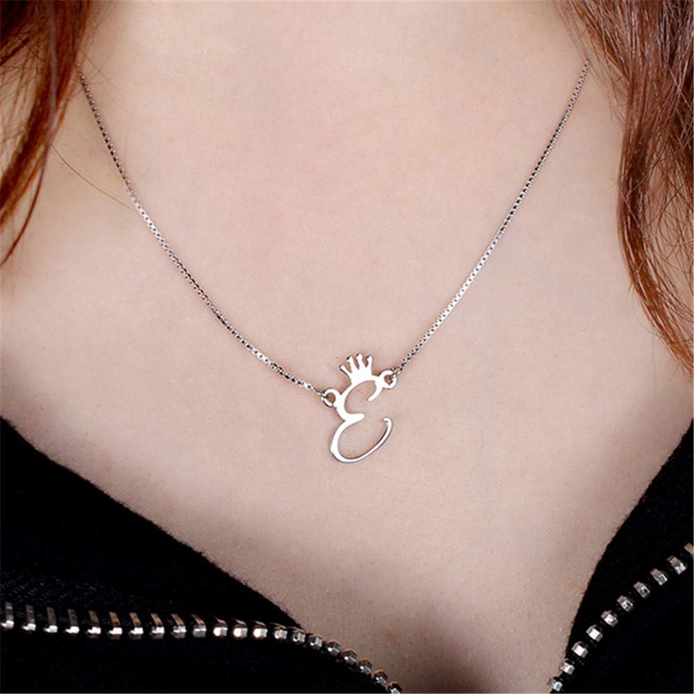 Personalized 925 Sterling Silver Initial Crown Necklace Custom with Any Initials,Women Gift
