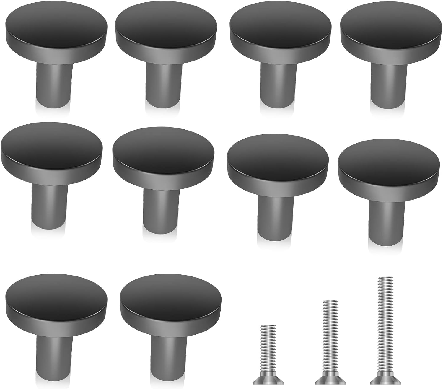 Matte Black Knob Matte Round Kitchen Door Knobs Zinc