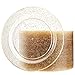 Liacere 100Pieces Gold Plastic Plates-Disposable Gold Glitter Appetizer Plates-7.5inch Premium Plastic Salad/Dessert Plates for Wedding &Parties