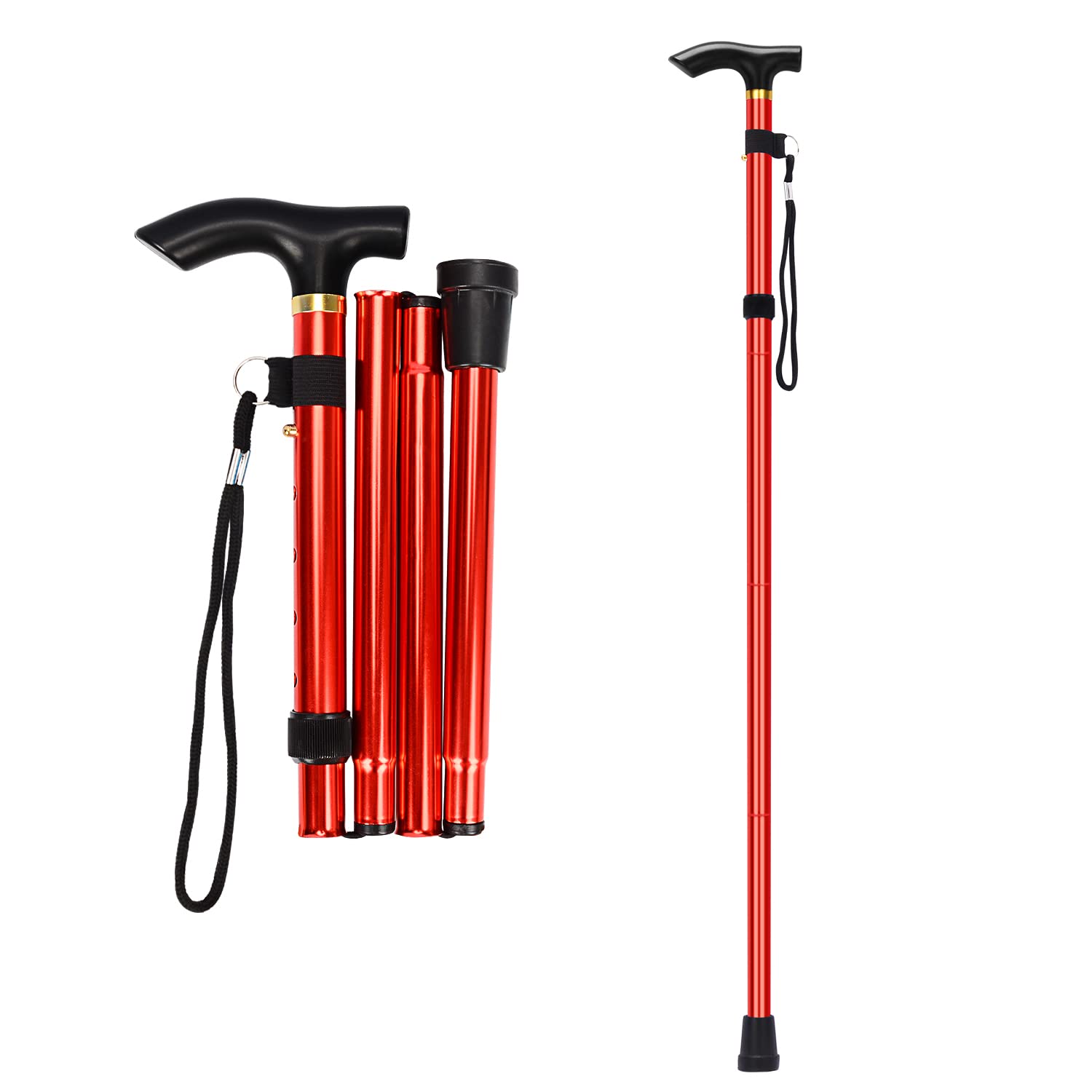 supregear Walking Stick - Adjustable Folding Walking Sticks for Women and Men - Lightweight Portable Collapsible Balancing Walking Aid - Travel Walking Cane for Ladies Elderly Adults