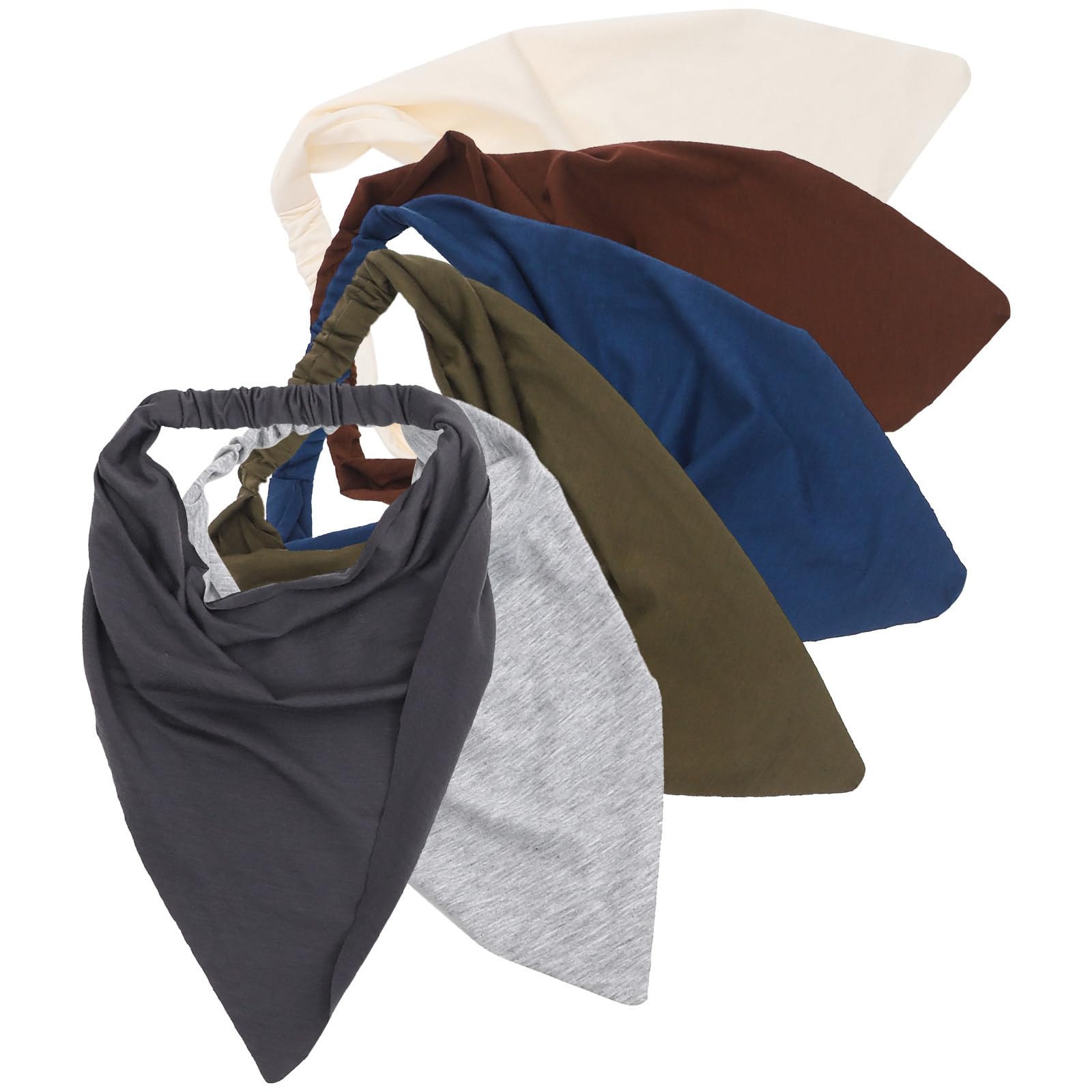 IMIKEYA 6 Pièces Bandeaux Élastiques pour Cheveux en Coton et Polyester, Foulards Triangulaires Boho Élégants et Faciles à Porter pour Femmes et Filles