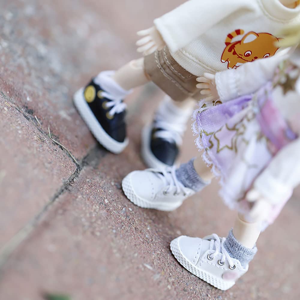 OB11 Puppenschuhe Lederoptik - Für 11cm Puppen, BJD Zubehör 1/12, Braun