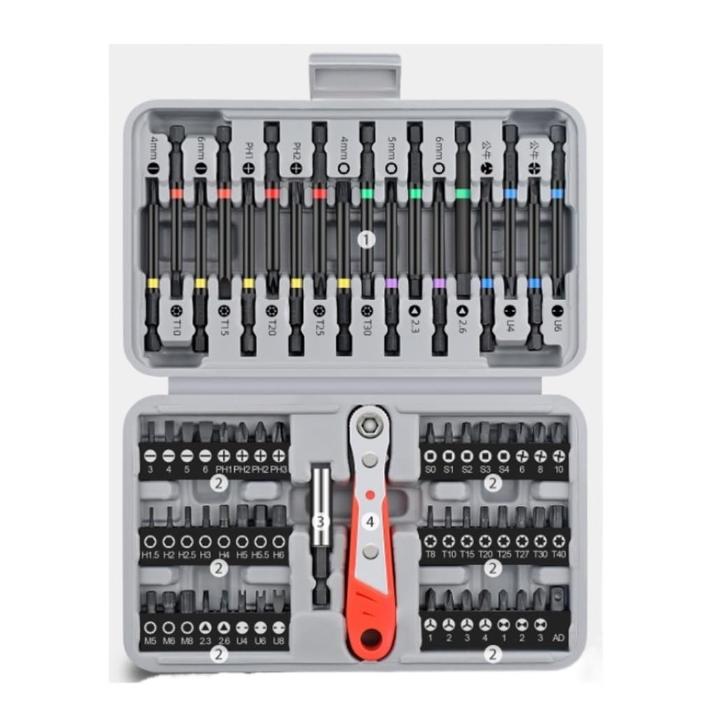 68-piece Screwdriver Bit Set Mini Ratchet Wrench Household Cross Hexagonal Screwdriver Set
