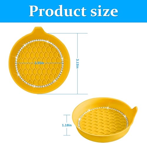 Miniatura 2 de BELOMI 4 posavasos con diamantes de imitación de cristal para automóvil, portavasos antideslizantes universales con diamantes de imitación, tapete