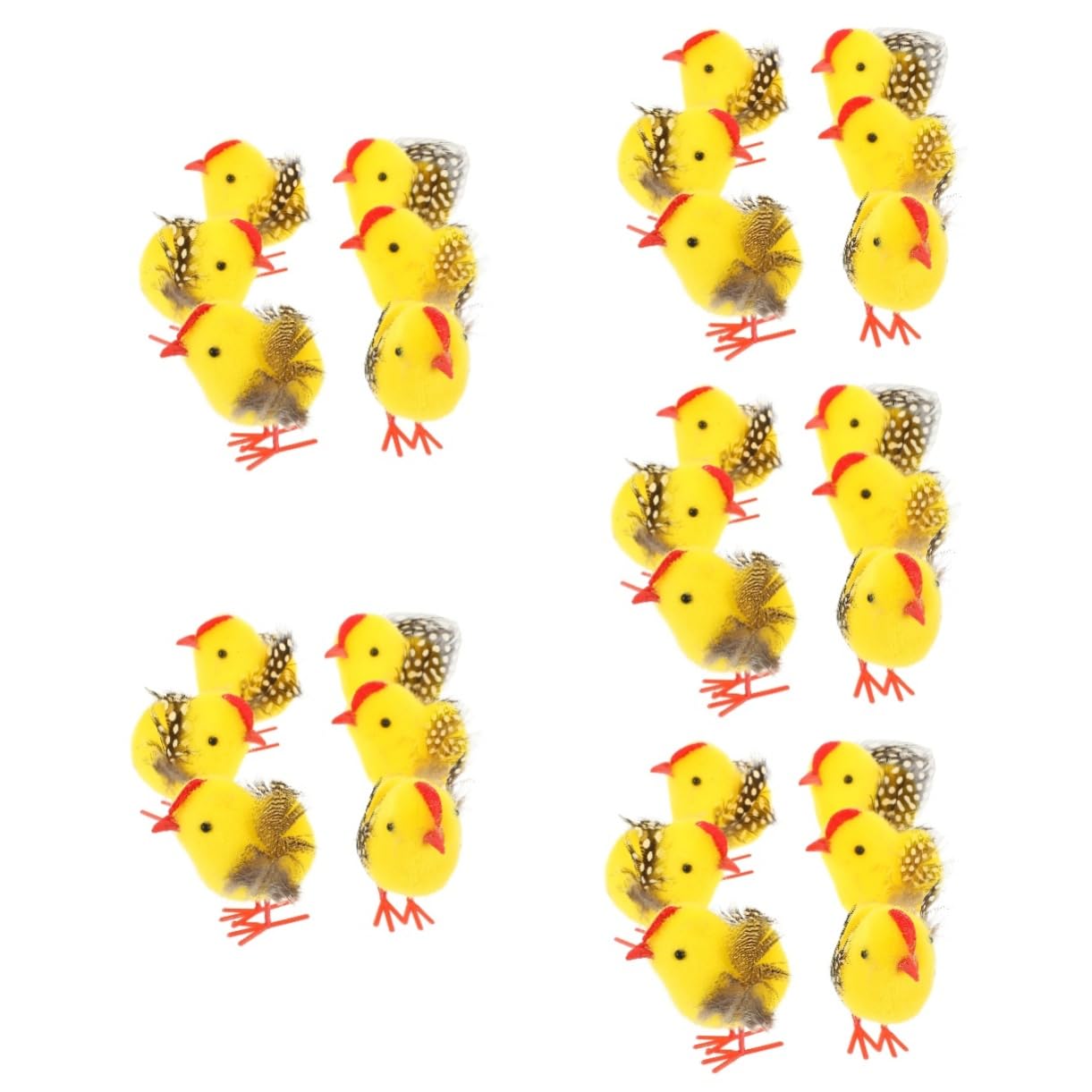 ABOOFAN 30 Pz piccolo ornamento di pollo giallo pulcini pasquali ripieni roba animale Home decor scrivanie ostacolare animali imbalsamati decorazione dei pulcini di pasqua pulcino pasquale