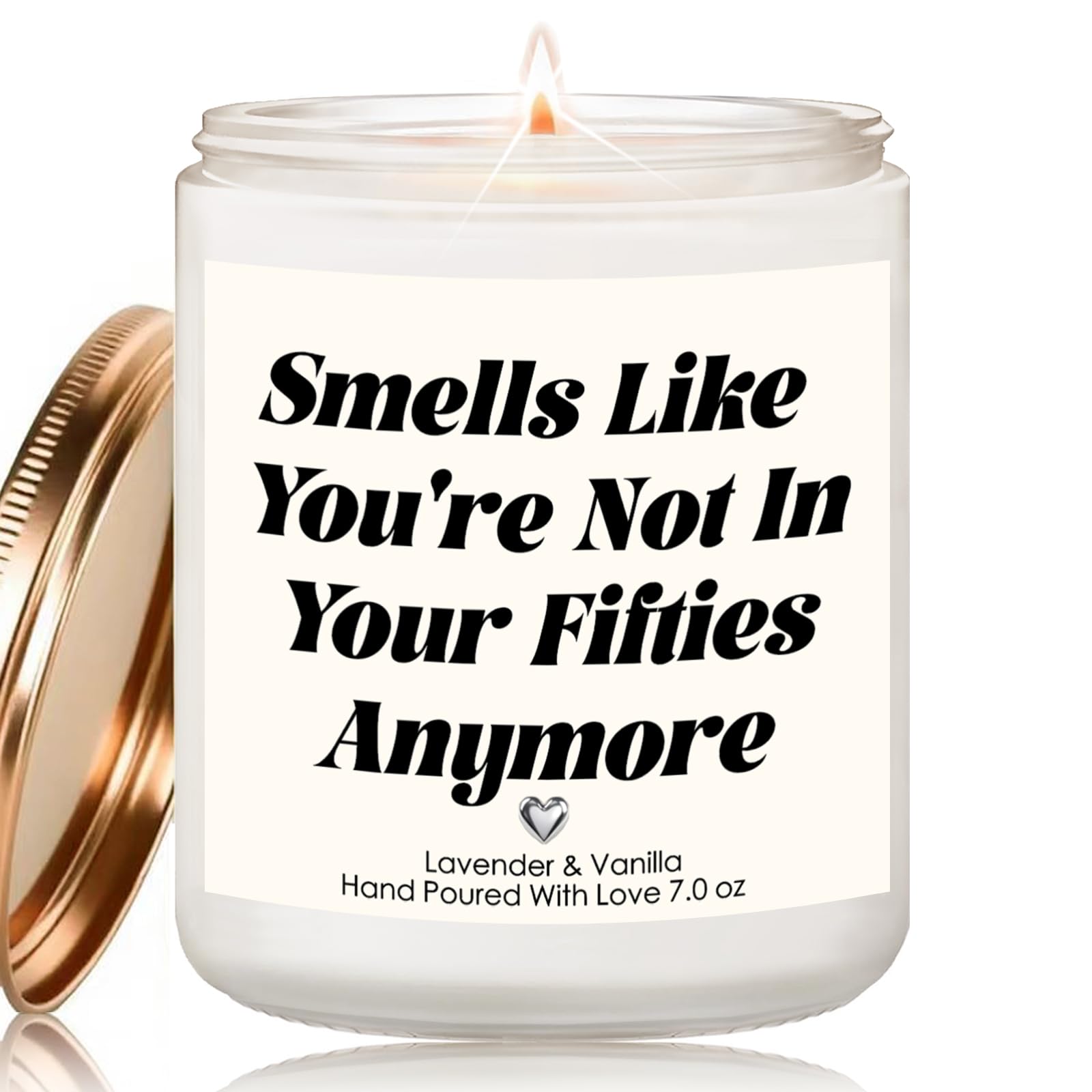 Funny 60th Birthday Gifts for Women Men, Happy Birthday Candle, Soy Wax Lavender Scented Candle, Bday Present for Mum Dad Wife Husband Friends Sister Coworkers Bestie,7oz(60th)