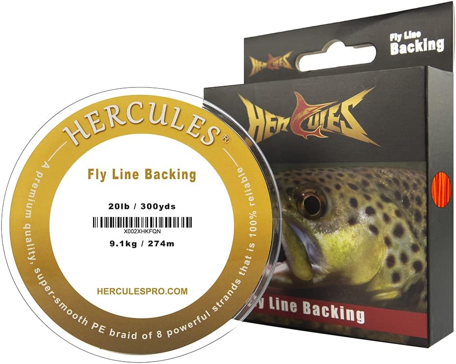 HERCULES Fly Fishing Line, Fly Line Backing, Tippet 3 Pack with Fly Tippet Holder, Leader 6 Pack with Tapered Leader Wallet Combo