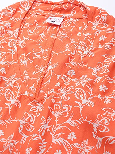 Image of Yash Gallery Women's Rayon & Cotton Cambric Zig-Zag Printed Regular Fit A-Line Kurta for Women