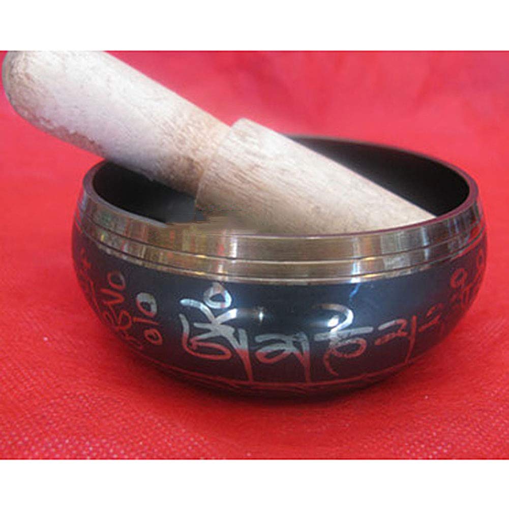AIZYR Chakra delle Campane Tibetane, Ciotola per Canto Yoga - Rame Puro Buddha Sound Bowl, Pratica di Voci di Sei Parole Partecipa alla Meditazione, Forte E Durevole,10.5cm/4.13"