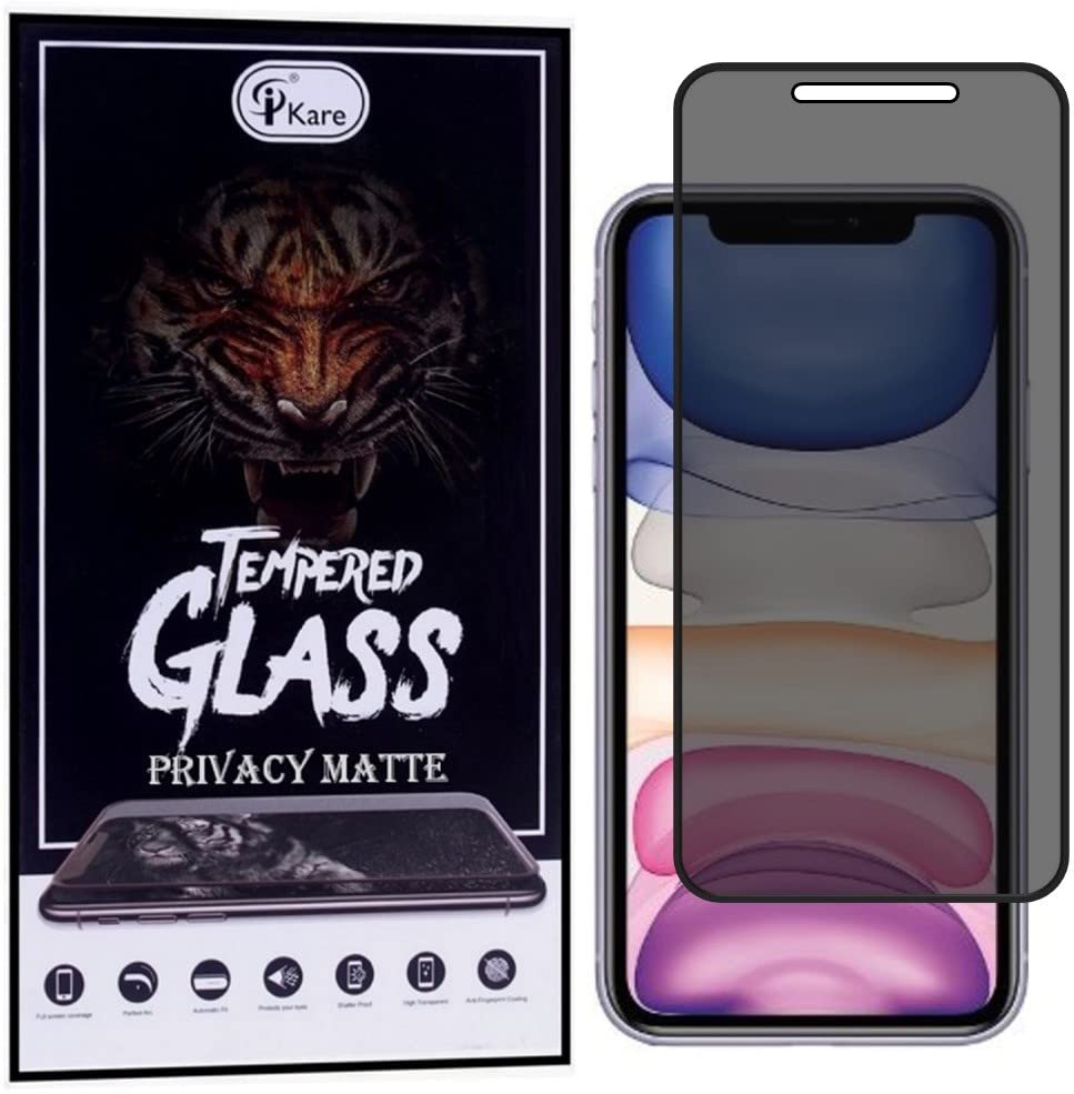 iKare Privacy Matte Tempered Glass Screen Protector For Apple iPhone 11 (Premium 9HD Glass) Full Coverage Edge To Edge Anti-Spy/Anti-Peeping With Installation Kit
