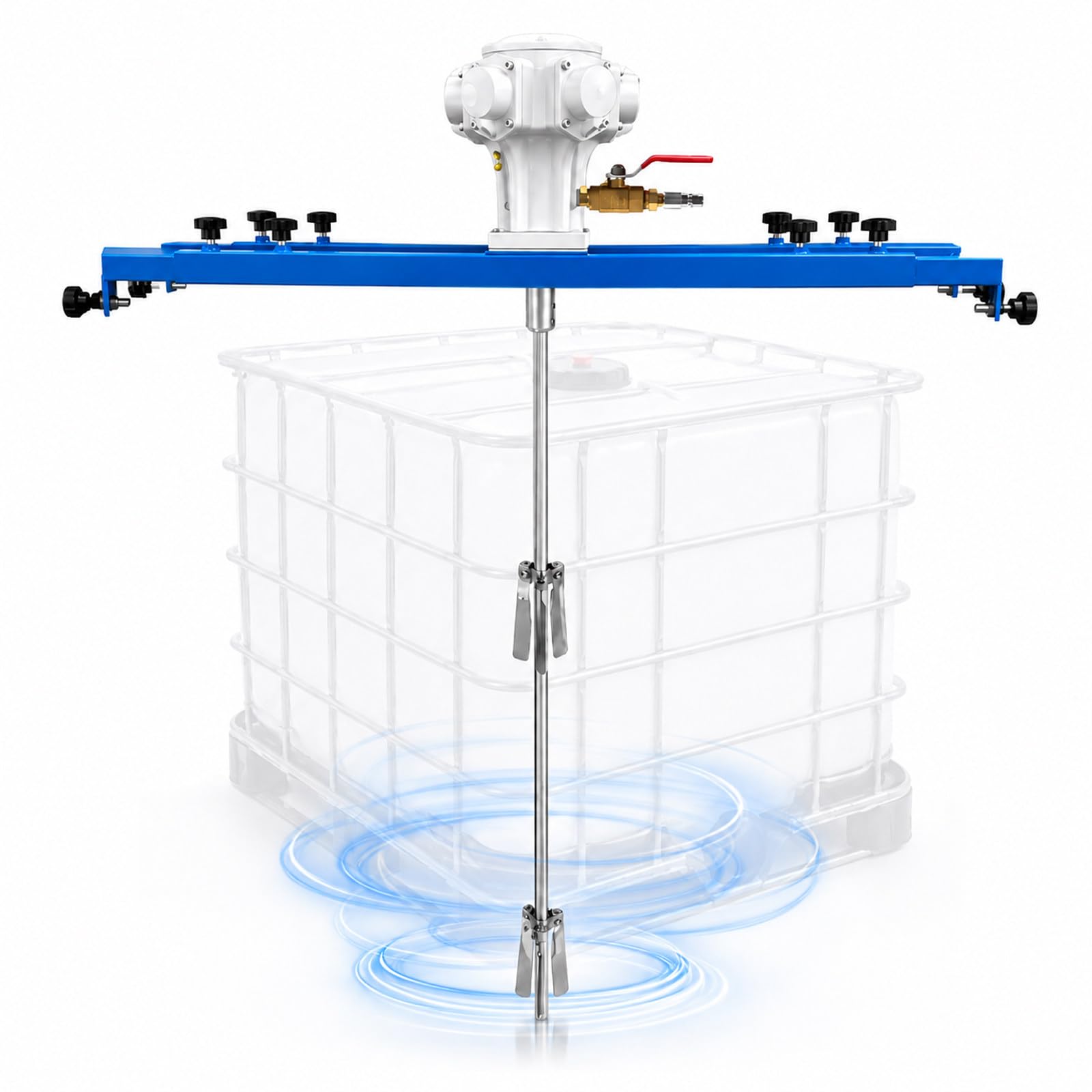 Miscelatore Pneumatico per Cisternetta IBC 1000L con Supporto Regolabile, Girante Pieghevole 250 mm e Albero SUS304 per Vernici, Resine e Adesivi A