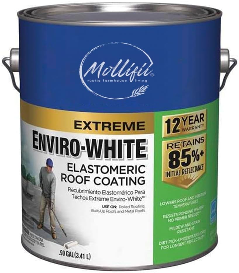 Elastomeric Roof Coating, 1 gal, Pail, White, Mfr: HE687046-A